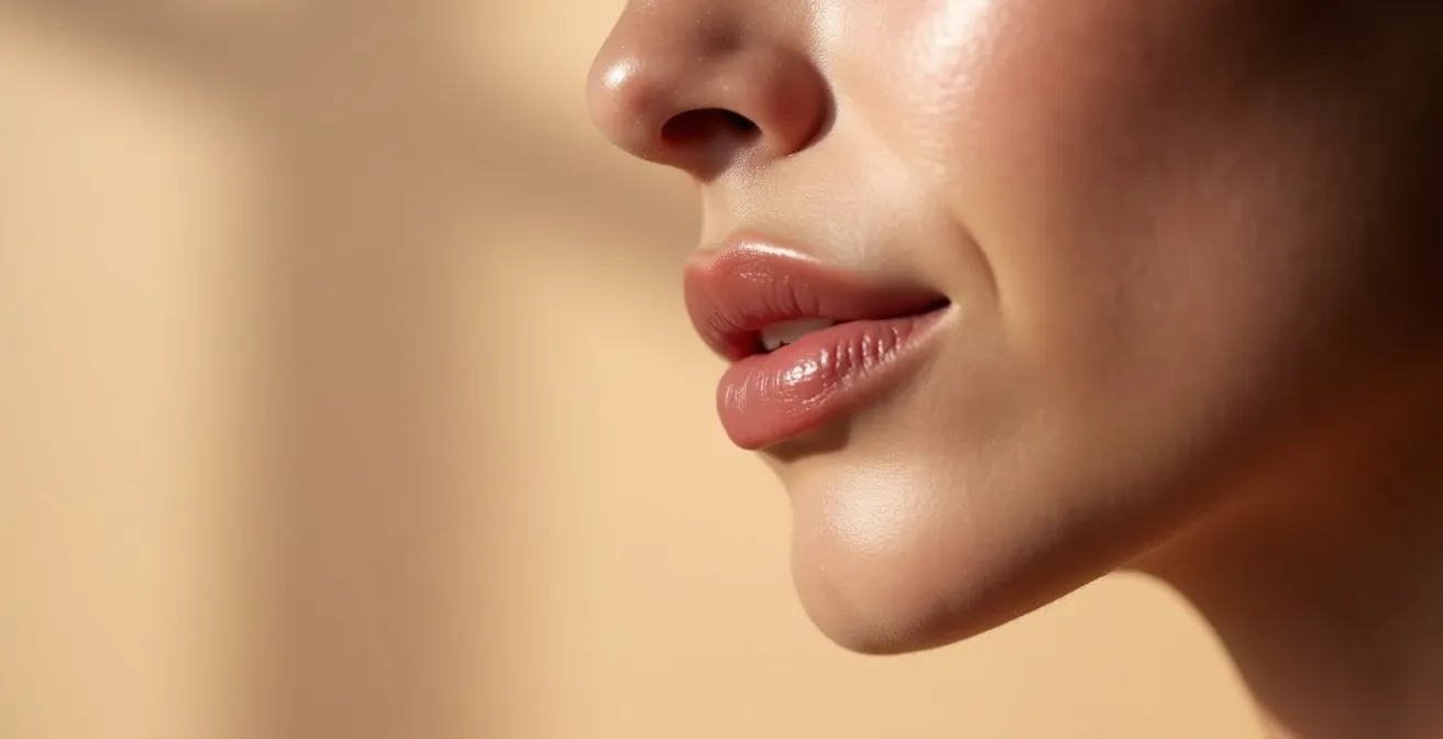 Application précise du crayon à lèvres pour définir le contour et préparer l'application du rouge mat