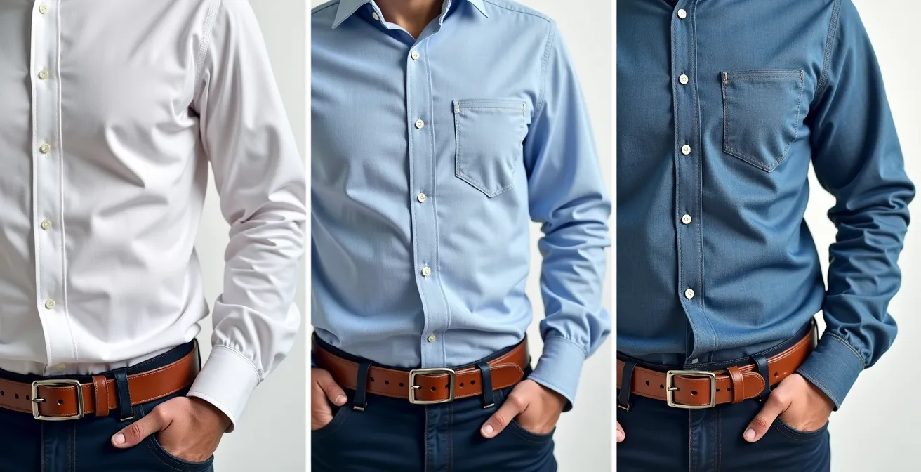 Démonstration des différentes techniques de french tuck sur chemise masculine