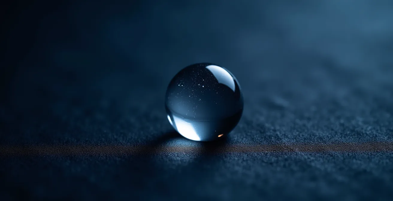 Test de perméabilité avec goutte d'eau sur tissu gabardine de trench